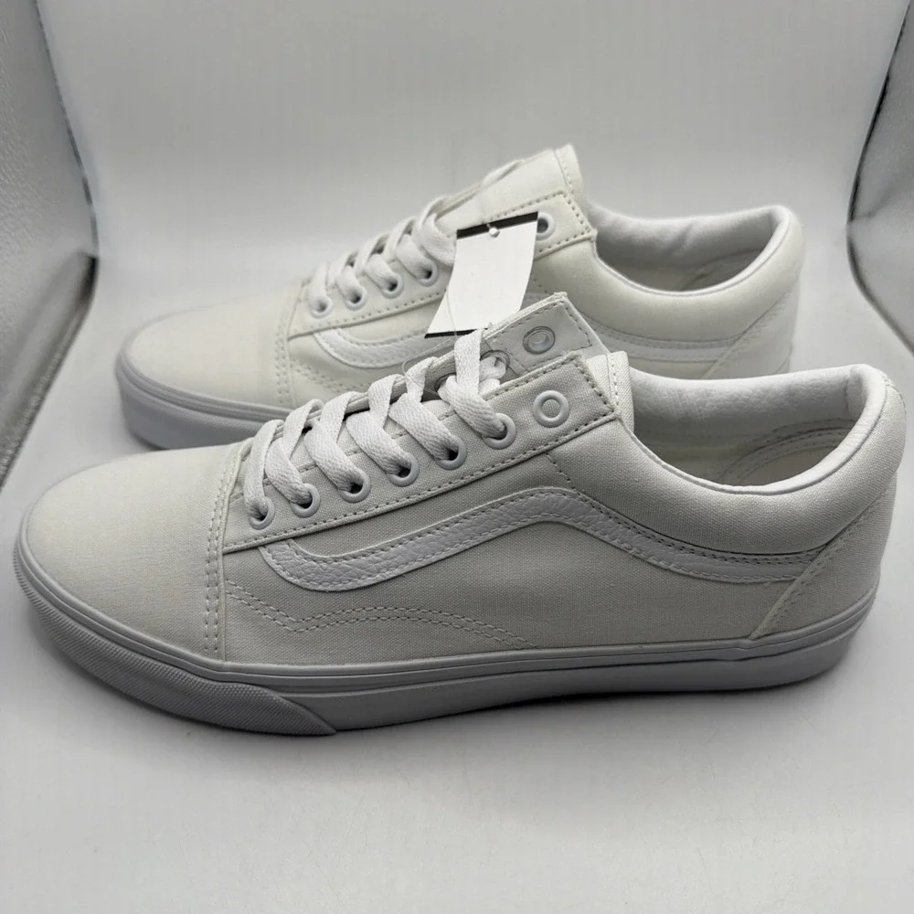 VANS Unisex Old Skool Classic Skate Shoes True White 10.5 Women/9Men‎ - NEW